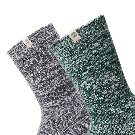 Due paia di Calzettoni comodi grigio/verde