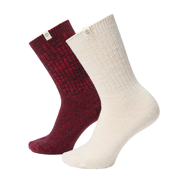 Due paia di Calzettoni comodi beige/bordeaux