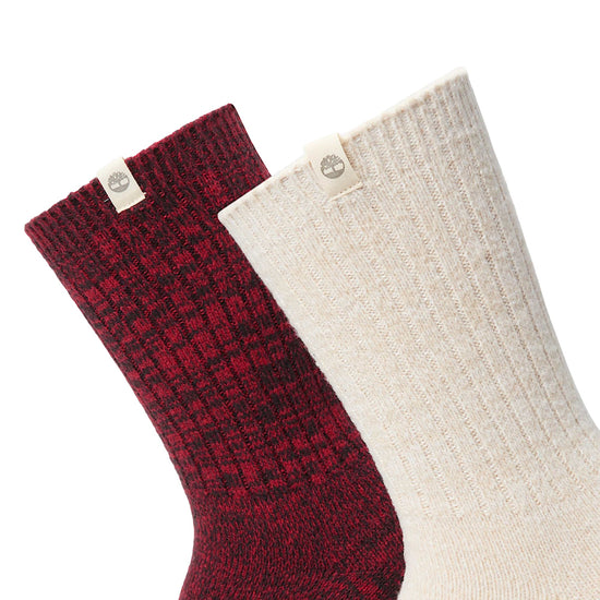 Due paia di Calzettoni comodi beige/bordeaux