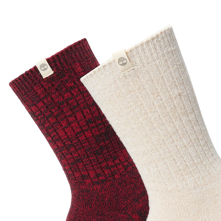 Due paia di Calzettoni comodi beige/bordeaux