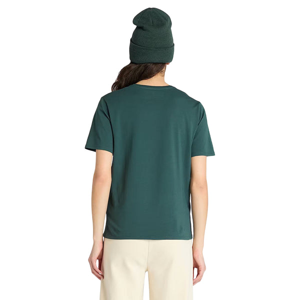 T-shirt Donna Dunstan Verde, a maniche corte con scollatura girocollo 