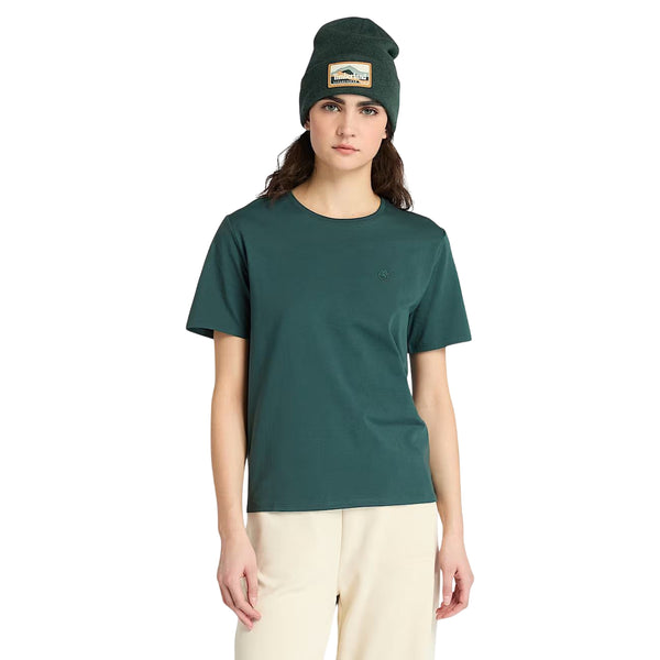 T-shirt Donna Dunstan Verde, a maniche corte con scollatura girocollo 