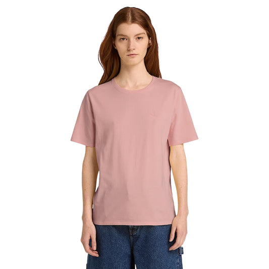 T-shirt di cotone da donna in rosa