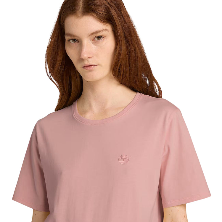 T-shirt di cotone da donna in rosa