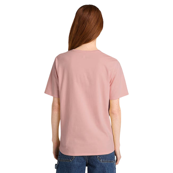 T-shirt di cotone da donna in rosa