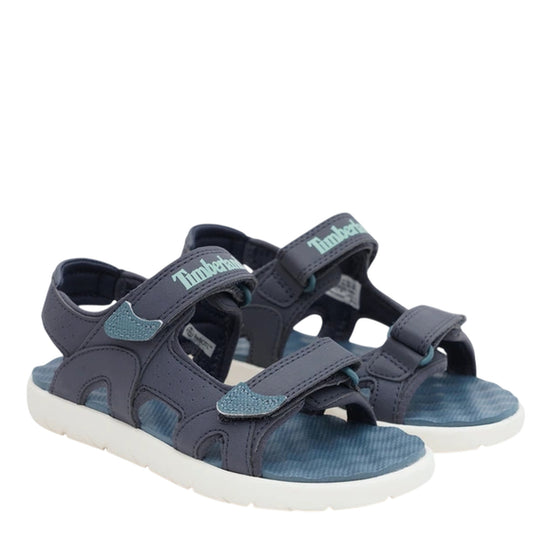 Sandalo Junior con cinturini in velcro Blu