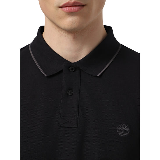 Polo Uomo Millers River Nero dettaglio colletto 