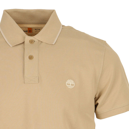 Polo regular in cotone da uomo in beige