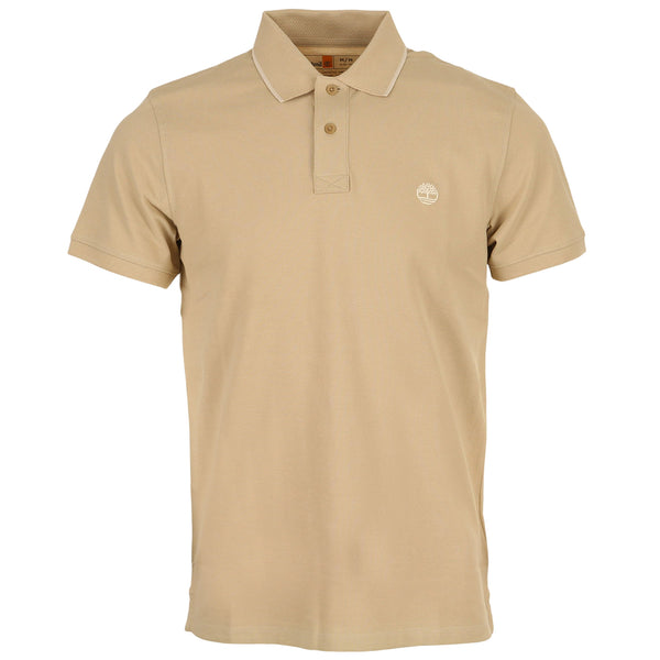 Polo regular in cotone da uomo in beige