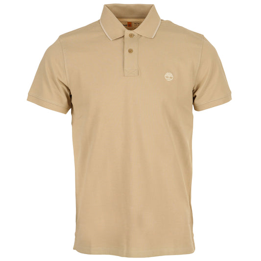 Polo regular in cotone da uomo in beige