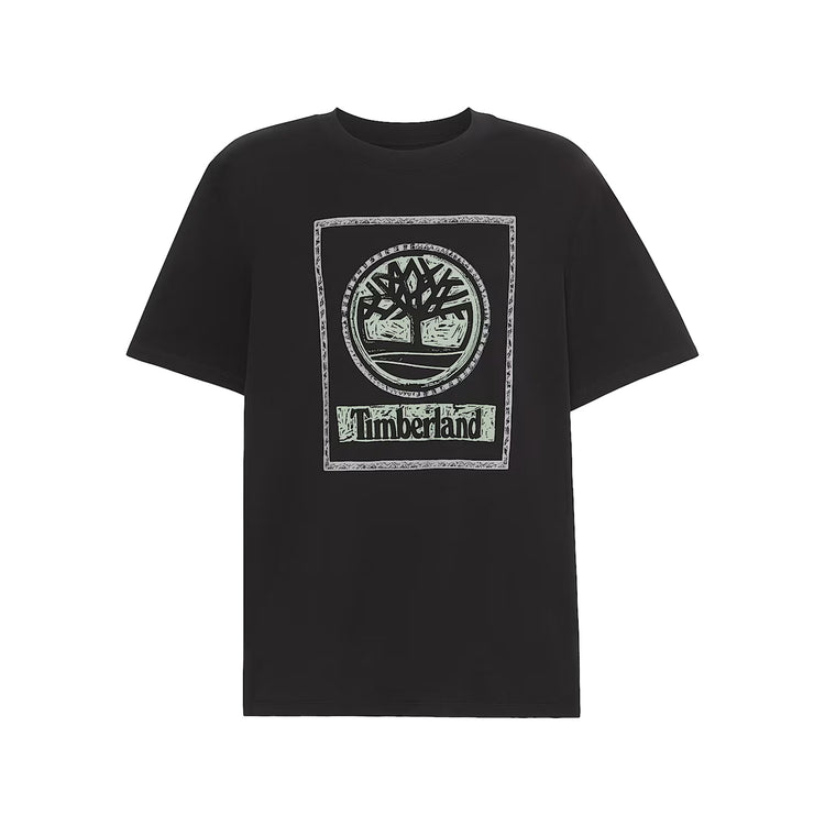T-shirt Uomo con Grafica Stagionale Doppia Nero