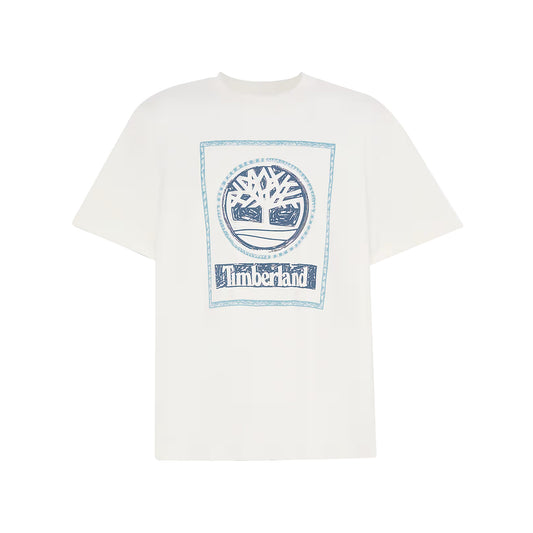 T-shirt Uomo con Grafica Stagionale Doppia Bianco