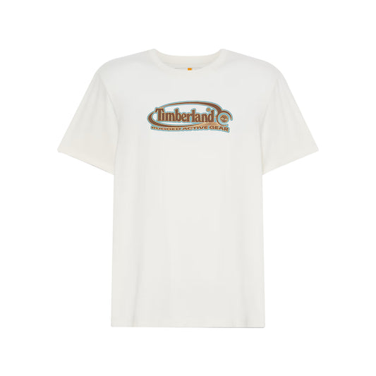 T-shirt Uomo Bianco con Logo Ovale Grande