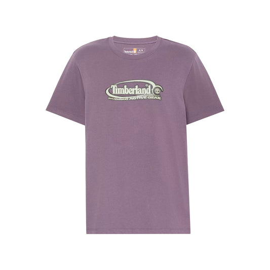 T-shirt Uomo Viola con Logo Ovale Grande