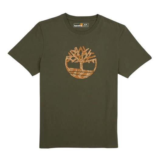 T-shirt Uomo Kennebec River Verde con maxi logo albero