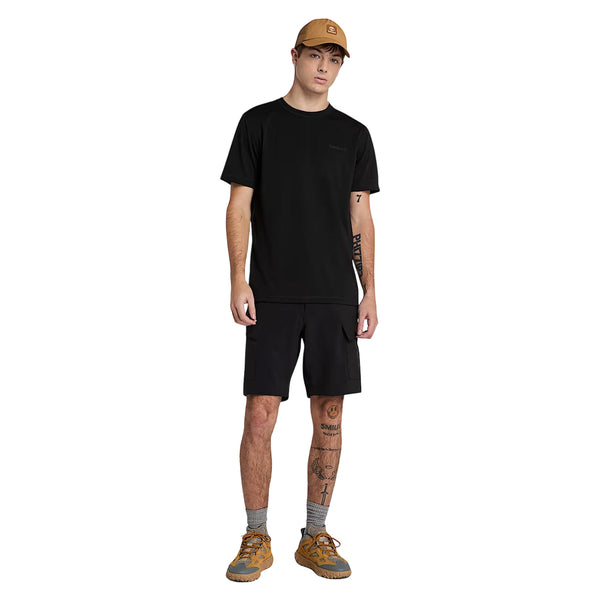 T-shirt Uomo Quick-Dry Nero modello intero frontale