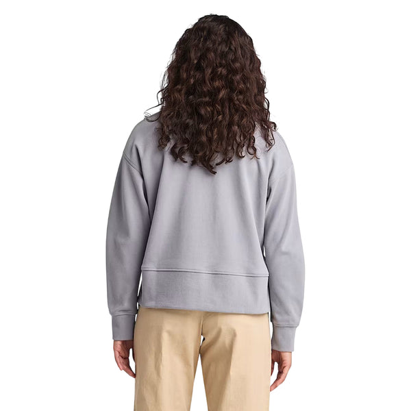 Felpa con Zip a un Quarto Lush da Donna in grigio modella retro