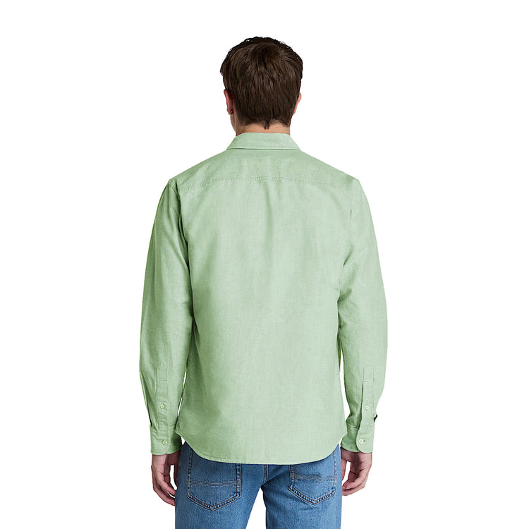 Camicia Uomo Oxford Verde modello retro