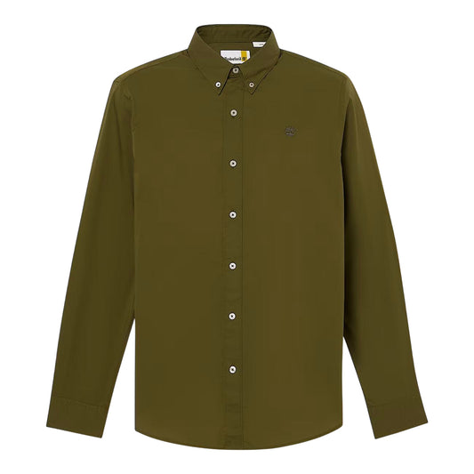 Camicia Uomo in Popeline elasticizzato Verde scuro