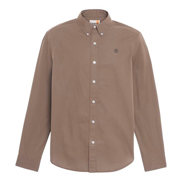 Camicia Uomo in popeline elasticizzato Marrone
