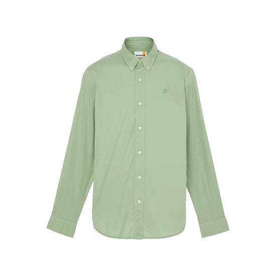 Camicia Uomo in Popeline elasticizzato Verde chiaro