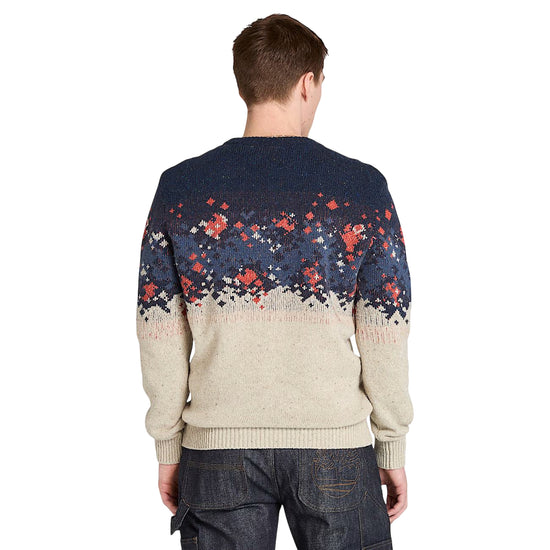 Maglione Uomo Fair Isle Beige modello retro