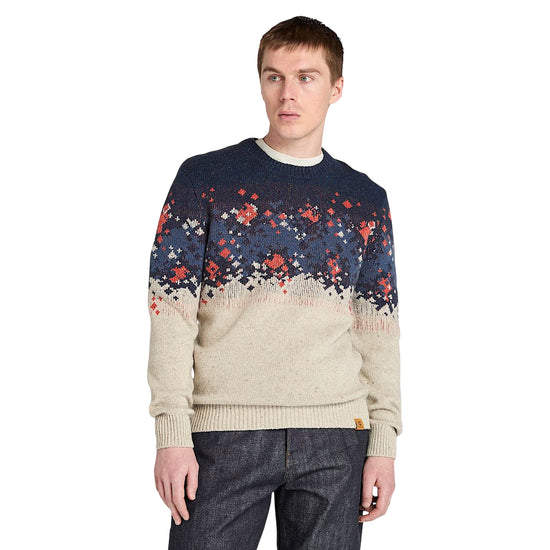 Maglione Uomo Fair Isle Beige modello frontale