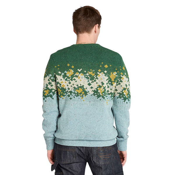 Maglione Uomo Fair Isle Celeste modello retro