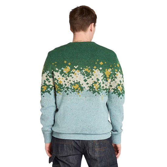 Maglione Uomo Fair Isle Celeste modello retro