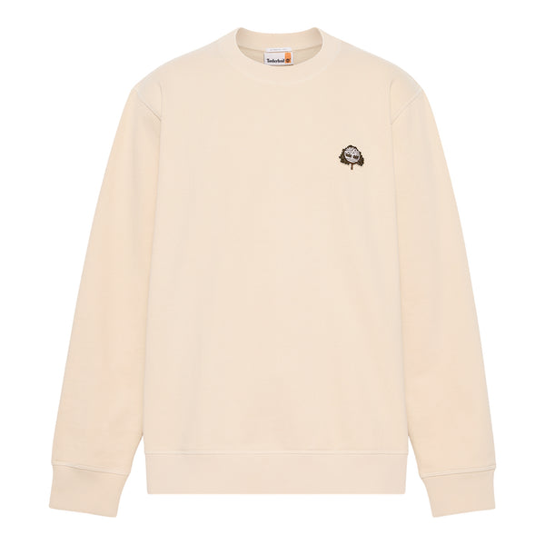 Felpa Uomo Beige con patch logo albero