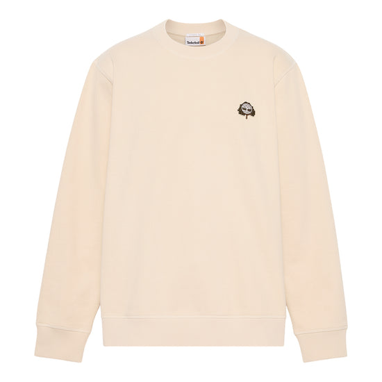 Felpa Uomo Beige con patch logo albero