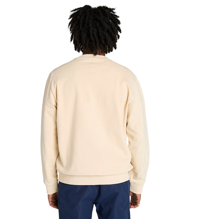 Felpa Uomo Beige con patch logo albero modello retro