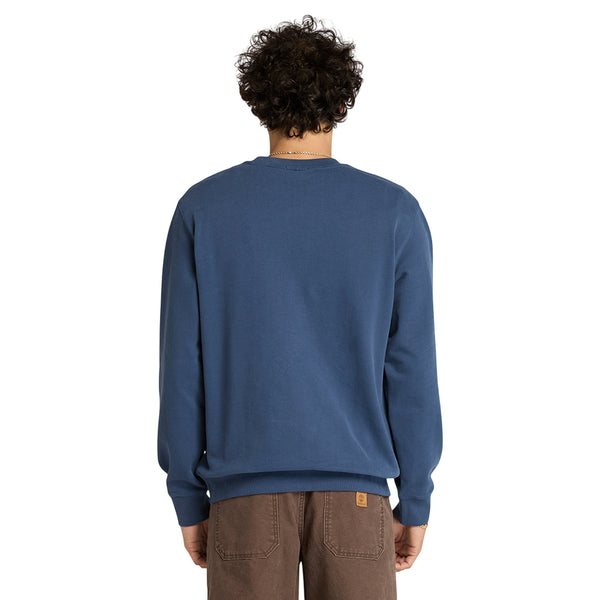 Felpa Uomo Blu con patch logo albero modello retro