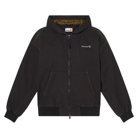 Bomber Unisex in Tela Duck Effetto Lavato Nero