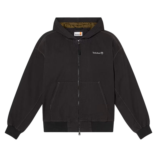 Bomber Unisex in Tela Duck Effetto Lavato Nero