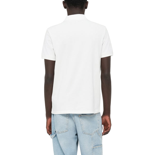 Polo bianca con Badge in Silicone da Uomo