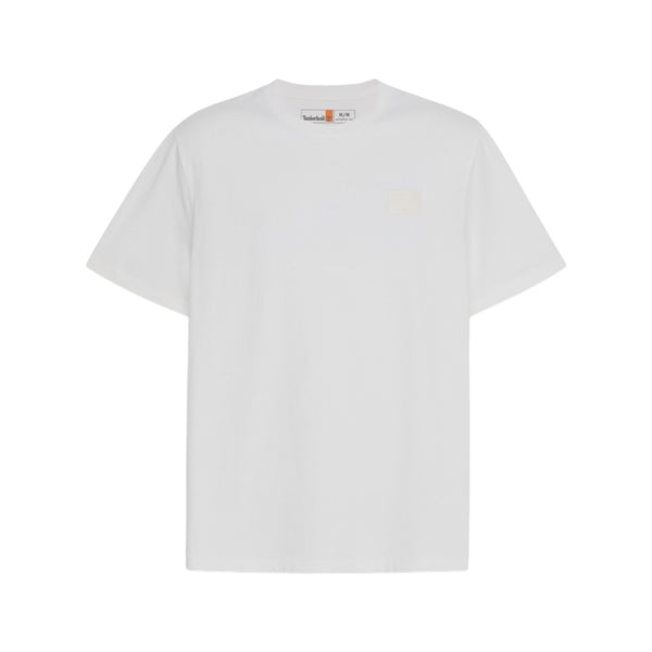 T-shirt Unisex in cotone traspirante Bianco, con logo in silicone sul petto 