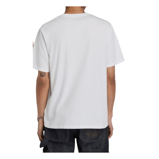 T-shirt Unisex in cotone traspirante Bianco, con logo in silicone sul petto 