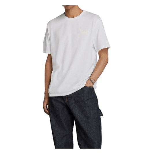 T-shirt Unisex in cotone traspirante Bianco, con logo in silicone sul petto 