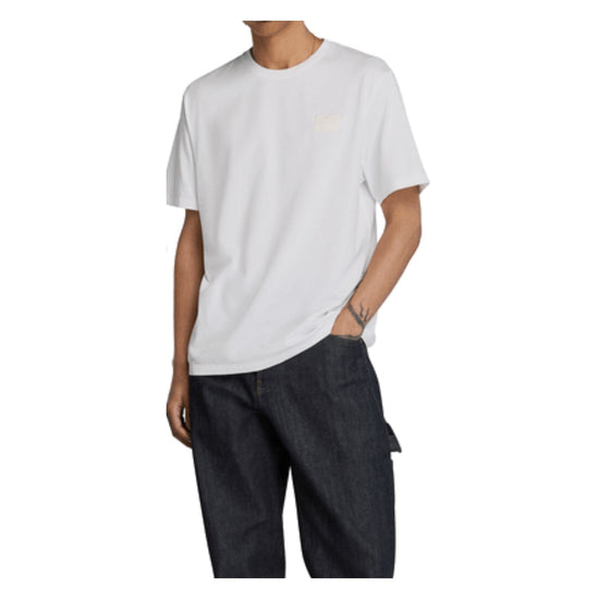 T-shirt Unisex in cotone traspirante Bianco, con logo in silicone sul petto 