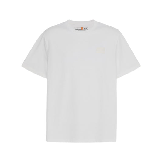 T-shirt Unisex in cotone traspirante Bianco, con logo in silicone sul petto 