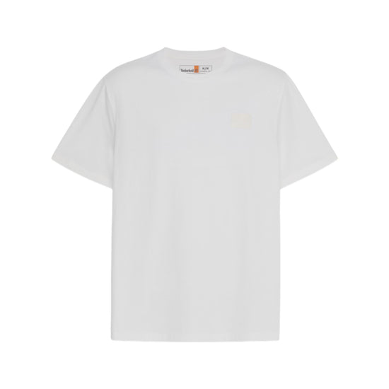 T-shirt Unisex in cotone traspirante Bianco, con logo in silicone sul petto 
