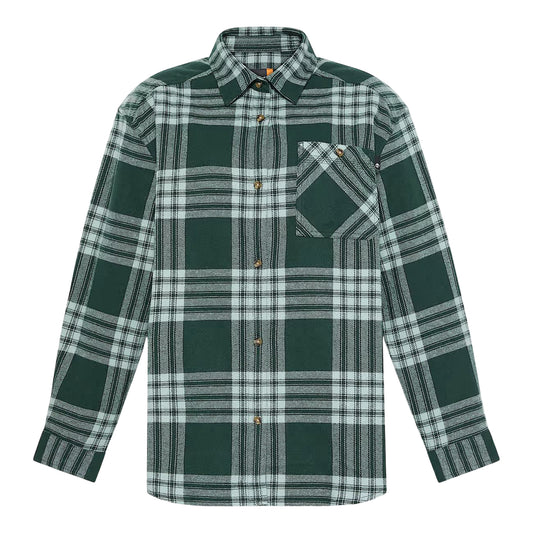 Camicia Donna in flanella con tasca Verde scuro