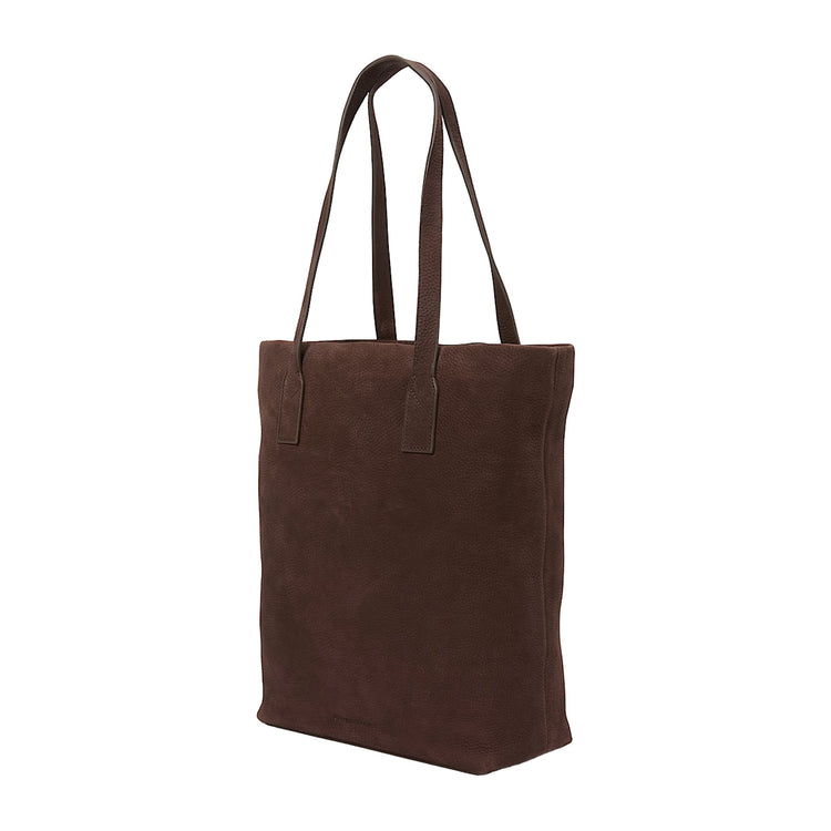 Borsa tote Donna in pelle morbida marrone scuro