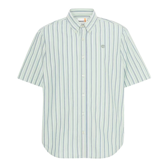 Camicia Uomo a righe con maniche corte verde