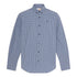 Camicia di cotone con micro quadri  logo ricamato in blu chiaro