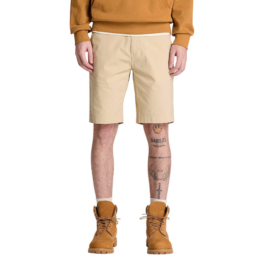 Shorts Chino Uomo in popeline Claremont Beige modello frontale