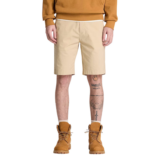 Shorts Chino Uomo in popeline Claremont Beige modello frontale