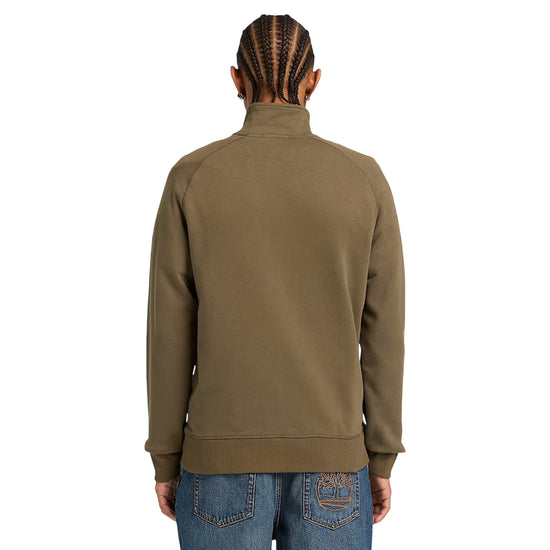 Felpa con zip da uomo in marrone