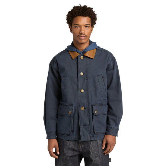 Giacca Field Unisex Wenham in tela Blu scuro modello frontale